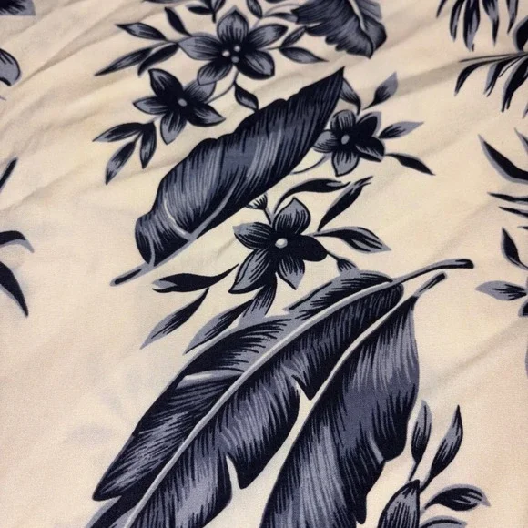 POLO RALPH LAUREN Clayton Shirt Mens XXL White Navy Tropical Leaf Viscose - Picture 5 of 8